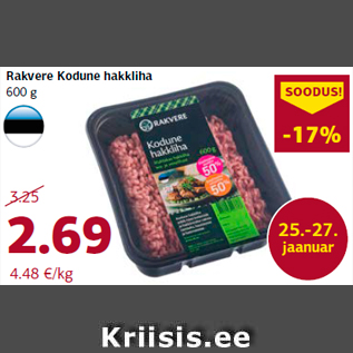 Allahindlus - Rakvere Kodune hakkliha 600 g