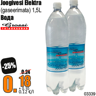 Allahindlus - Joogivesi Elektra (gaseerimata) 1,5L