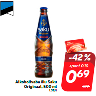 Allahindlus - Alkoholivaba õlu Saku Originaal, 500 ml
