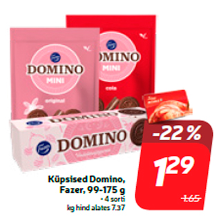 Allahindlus - Küpsised Domino, Fazer, 99-175 g