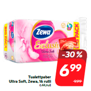 Скидка - Туалетная бумага Ultra Soft, Zewa, 16 рулонов