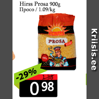 Allahindlus - Hirss Prosa 900 g