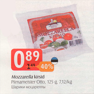 Allahindlus - Mozzarella kirsid