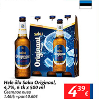 Allahindlus - Hele õlu Saku Originaal