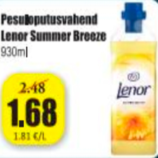 Скидка - Средство для полоскания белья Lenor Summer Breeze 930 мл