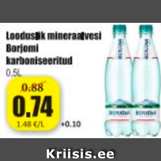 Allahindlus - Looduslik mineraalvesi Borjomi karboniseeritud 0,5 L