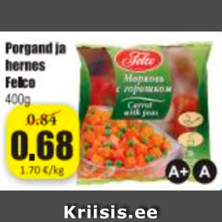 Allahindlus - Porgand ja hernes Felco 400 g