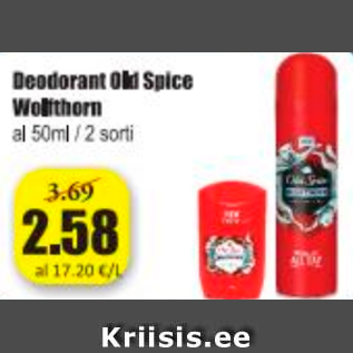 Allahindlus - Deodorant Old Spice Wolfthorn
