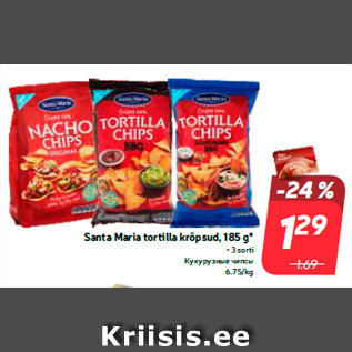 Allahindlus - Santa Maria tortilla krõpsud, 185 g*