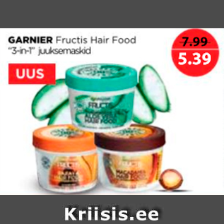 Allahindlus - GARNIER Fruktis Hair Food "3-in-1" juuksemaskid