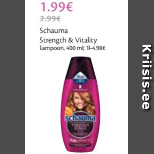 Allahindlus - Schauma Strength & Vitality šampoon, 400 ml