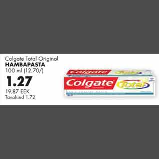 Allahindlus - Colgate Total Original hambapasta