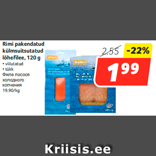Allahindlus - Rimi pakendatud külmsuitsutatud lõhefilee, 120 g