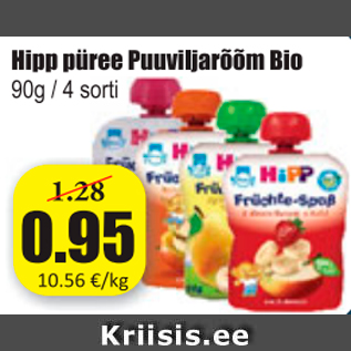 Allahindlus - Hipp püree Puuviljarõõm Bio