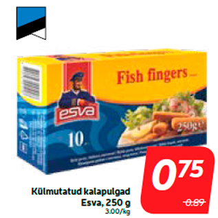 Скидка - Рыбные палочки замороженные ESVA, 250 г