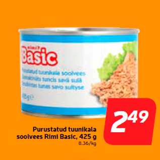Скидка - Дробленый тунец в рассоле Rimi Basic, 425 г
