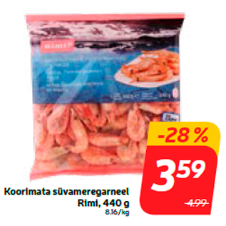 Скидка - Неочищенные глубоководные креветки Rimi, 440 г
