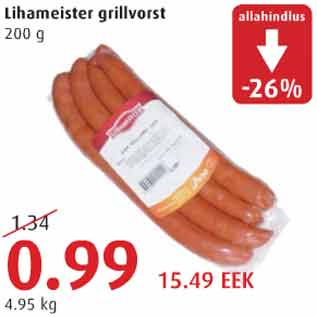 Allahindlus - Lihameister grillvorst