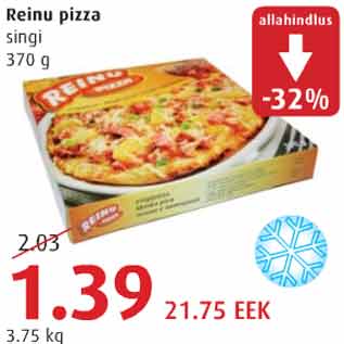 Allahindlus - Reinu pizza