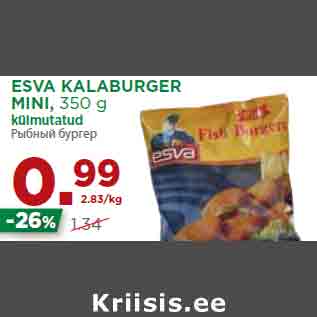 Allahindlus - ESVA KALABURGER MINI, 350 g külmutatud