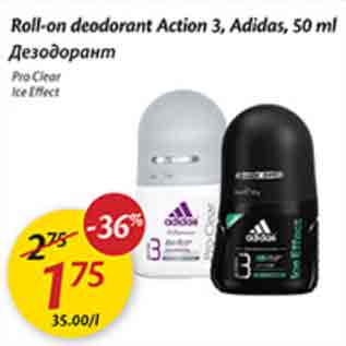 Allahindlus - Roll-on deodorant Action 3, Adidas