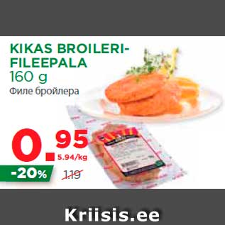 Allahindlus - KIKAS BROILERIFILEEPALA 160 g