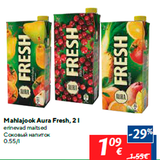 Allahindlus - Mahlajook Aura Fresh, 2 l