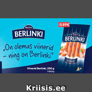 Allahindlus - Viinerid Berlinki, 250 g