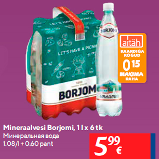 Allahindlus - Mineraalvesi Borjomi, 1 l x 6 tk