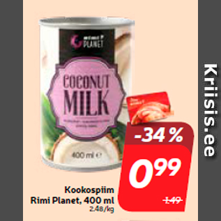 Allahindlus - Kookospiim Rimi Planet, 400 ml