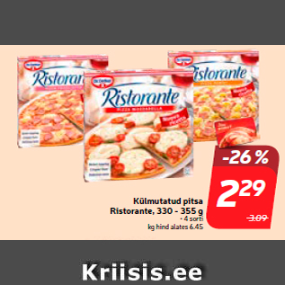 Скидка - Замороженная пицца Ristorante, 330-355 г