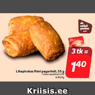 Allahindlus - Lihapirukas Rimi pagaritelt, 55 g