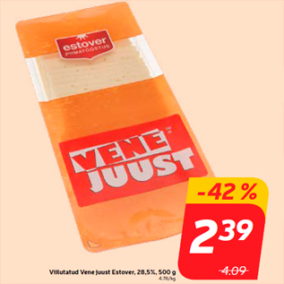 Скидка - Нарезанный сыр Vene Estover, 28,5%, 500 г