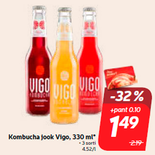 Allahindlus - Kombucha jook Vigo, 330 ml*