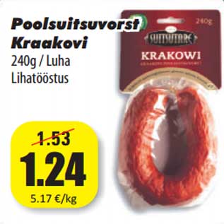 Скидка - Полукопченая колбаса Kraakovi