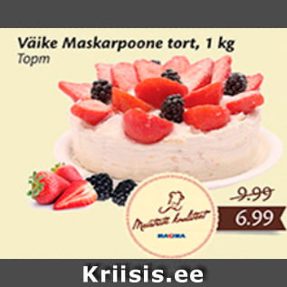 Allahindlus - Väike Maskarpoone tort, 1 kg