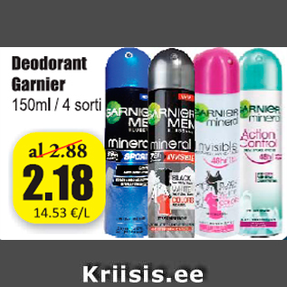 Allahindlus - Deodorant Garnier