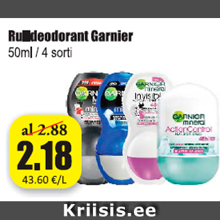 Allahindlus - Rulldeodorant Garnier