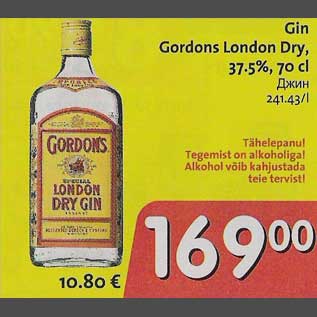 Allahindlus - Gin Gordons London Dry