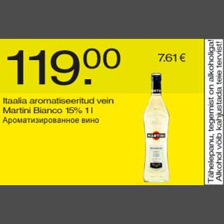 Allahindlus - Itaalia aromatiseeritud vein Martini Bianco
