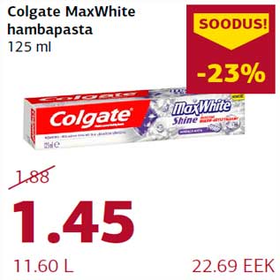 Allahindlus - Colgate MaxWhite hambapasta 125 ml