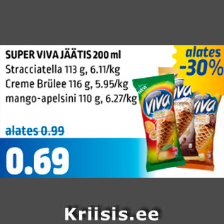 Allahindlus - SUPER VIVA JÄÄTIS 200 ml