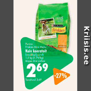 Allahindlus - Purina Friskies Mini Menu Kuiv koeratoit