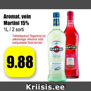 Allahindlus - Aromat. vein Martini 15%