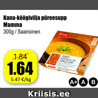 Allahindlus - Kana-köögivilja püreesupp Mamma