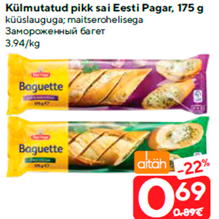 Allahindlus - Külmutatud pikk sai Eesti Pagar, 175 g