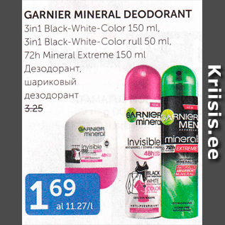 Allahindlus - GARNIER MINERAL DEODORANT