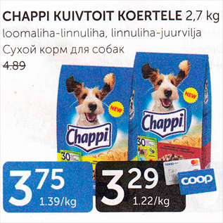 Allahindlus - CHAPPI KUIVTOIT KOERTELE 2,7 kg