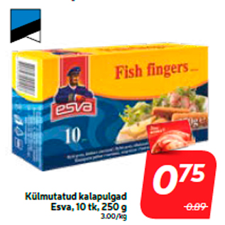Скидка - Рыбные палочки замороженные Esva, 10 шт, 250 г