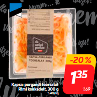 Скидка - Салат из сырой капусты и моркови Rimi, 300 г